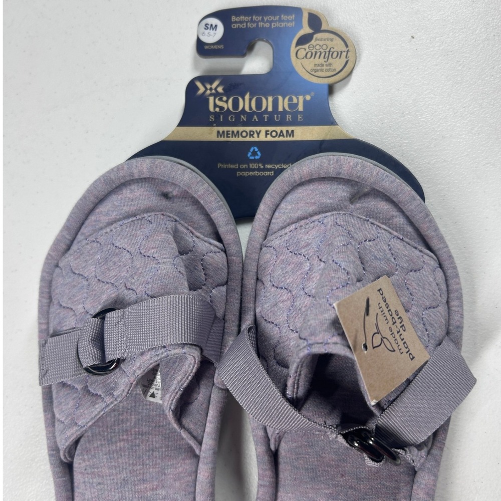 Isotoner Signature Memory Foam Slippers Womens‎ Small 6.5-7 Purple NEW - Picture 4 of 6